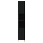 Baderomsskap Svart 30X30X190 Cm Konstruert Tre