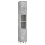 Baderomsskap Betonggrå 30X30X190 Cm Konstruert Tre