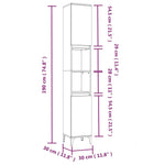 Baderomsskap Hvit 30X30X190 Cm Konstruert Tre