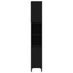 Baderomsskap Svart 30X30X190 Cm Konstruert Tre