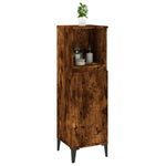 Baderomsskap Røkt Eik 30X30X100 Cm Konstruert Tre