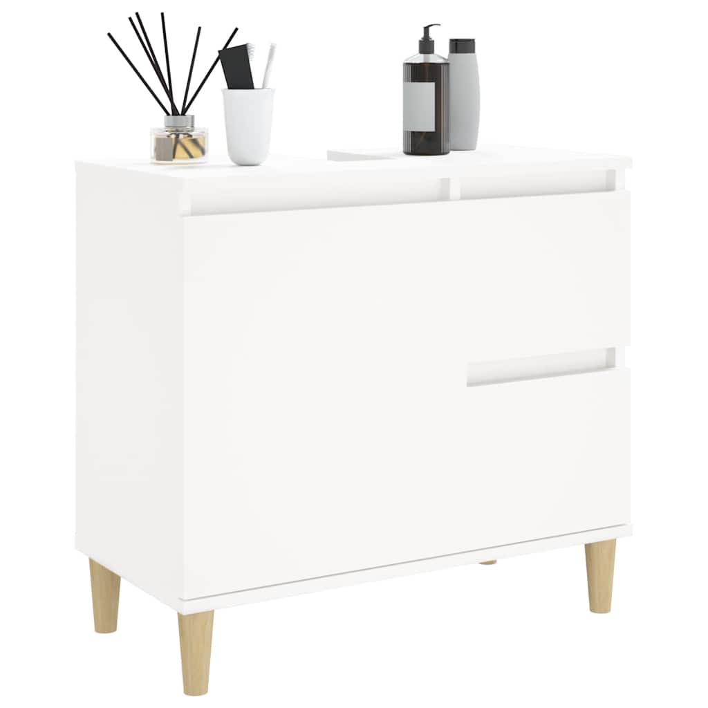 Baderomsskap Hvit 65X33X60 Cm Konstruert Tre