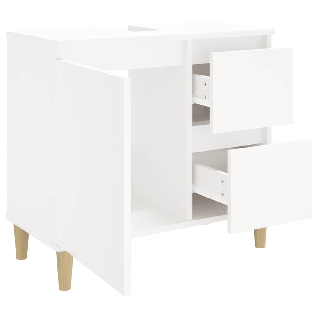 Baderomsskap Hvit 65X33X60 Cm Konstruert Tre