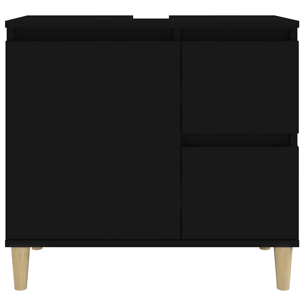 Baderomsskap Svart 65X33X60 Cm Konstruert Tre