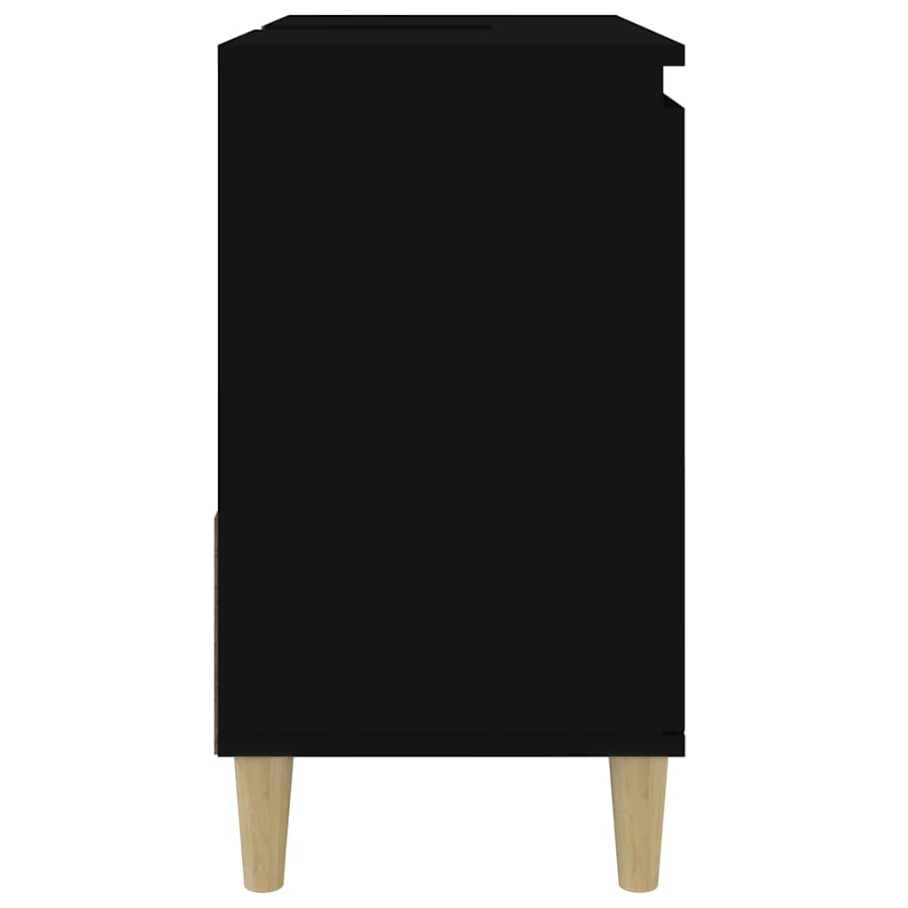 Baderomsskap Svart 65X33X60 Cm Konstruert Tre