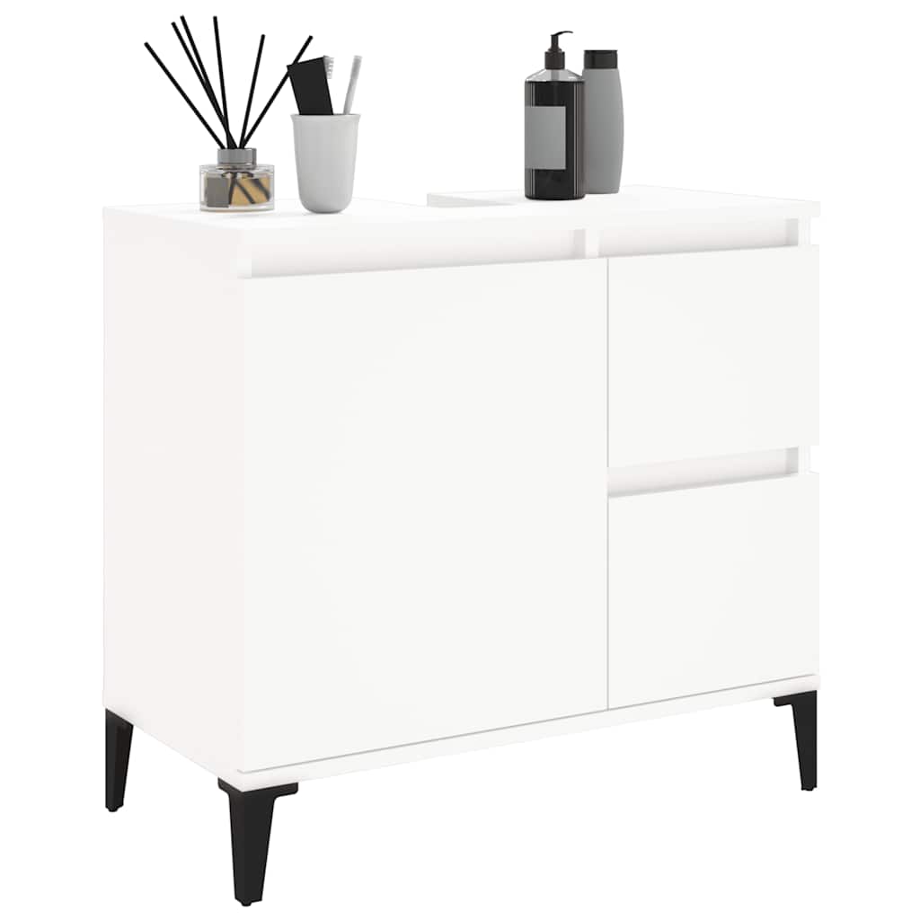 Baderomsskap Hvit 65X33X60 Cm Konstruert Tre