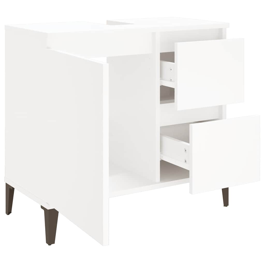 Baderomsskap Hvit 65X33X60 Cm Konstruert Tre