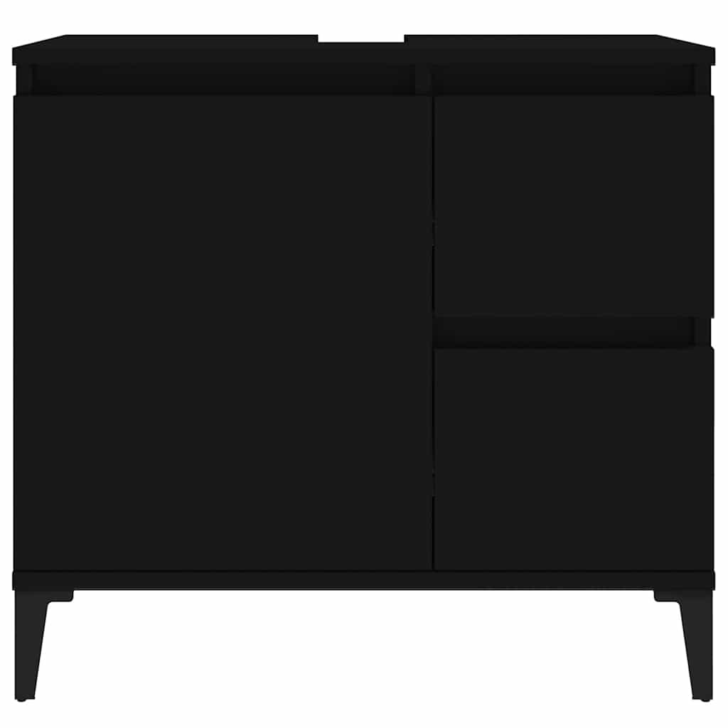 Baderomsskap Svart 65X33X60 Cm Konstruert Tre