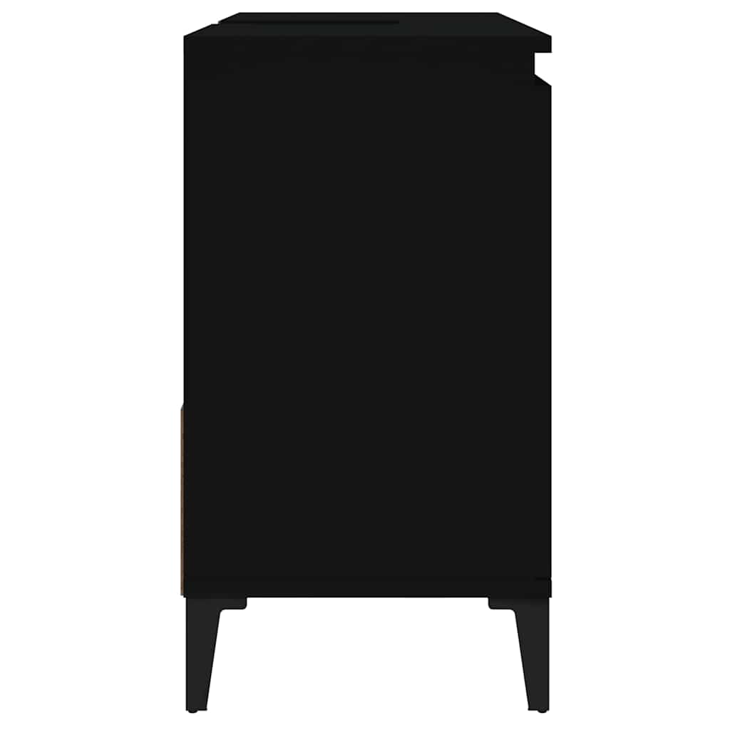 Baderomsskap Svart 65X33X60 Cm Konstruert Tre