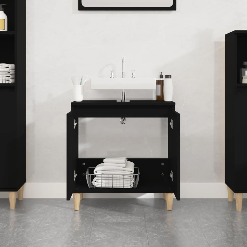 Servantskap Svart 58X33X60 Cm Konstruert Tre
