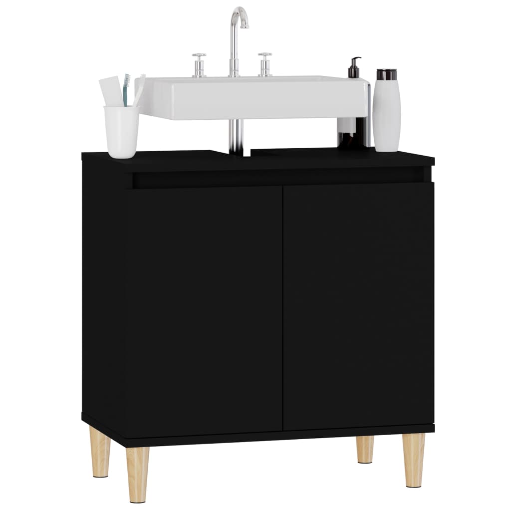 Servantskap Svart 58X33X60 Cm Konstruert Tre