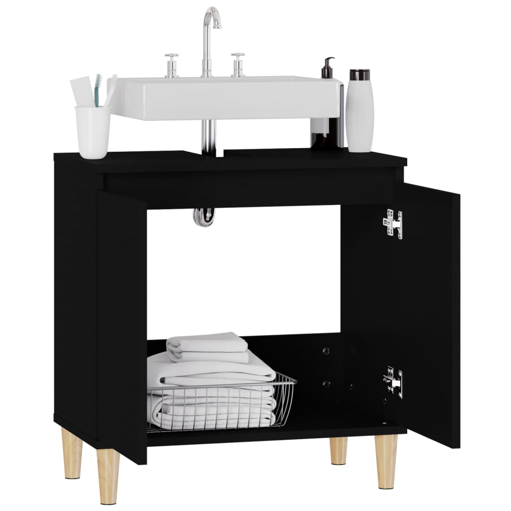 Servantskap Svart 58X33X60 Cm Konstruert Tre