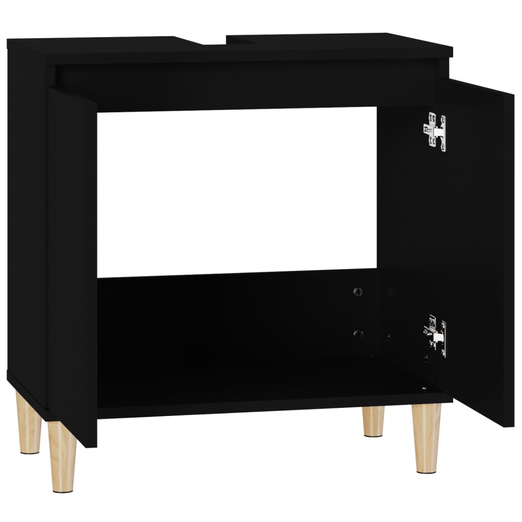 Servantskap Svart 58X33X60 Cm Konstruert Tre