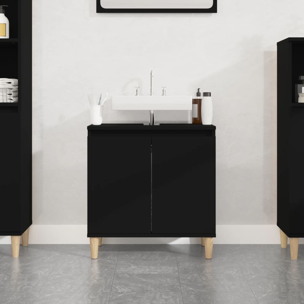 Servantskap Svart 58X33X60 Cm Konstruert Tre
