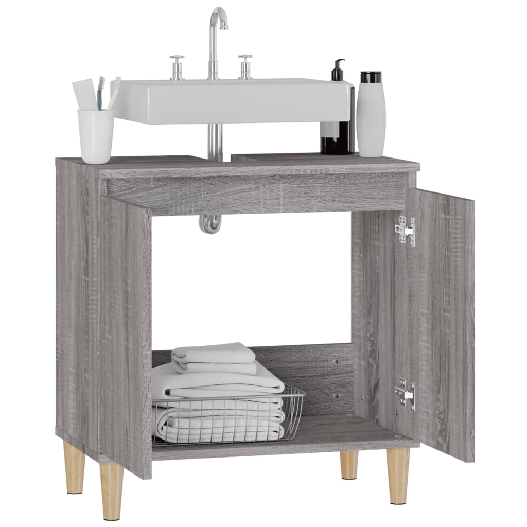 Servantskap Grå Sonoma 58X33X60 Cm Konstruert Tre