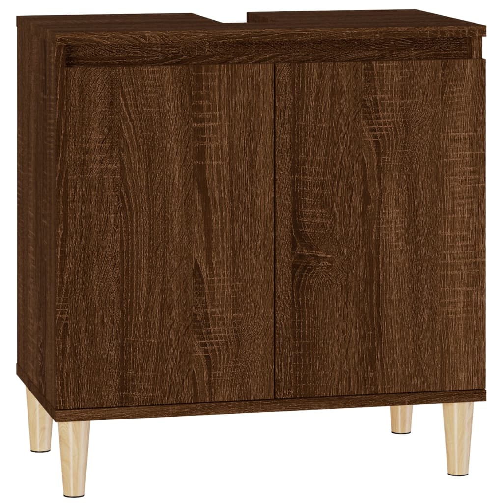 Servantskap Brun Eik 58X33X60 Cm Konstruert Tre