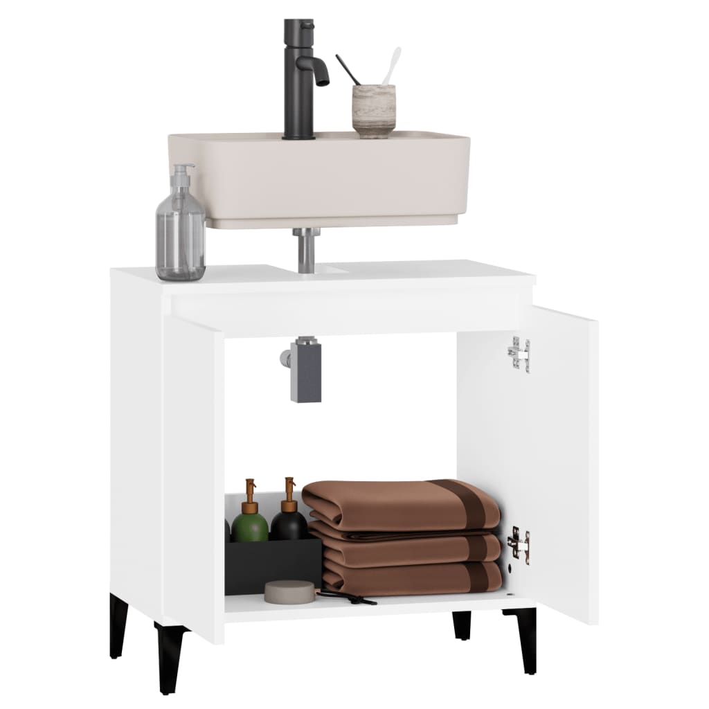Servantskap Hvit 58X33X60 Cm Konstruert Tre