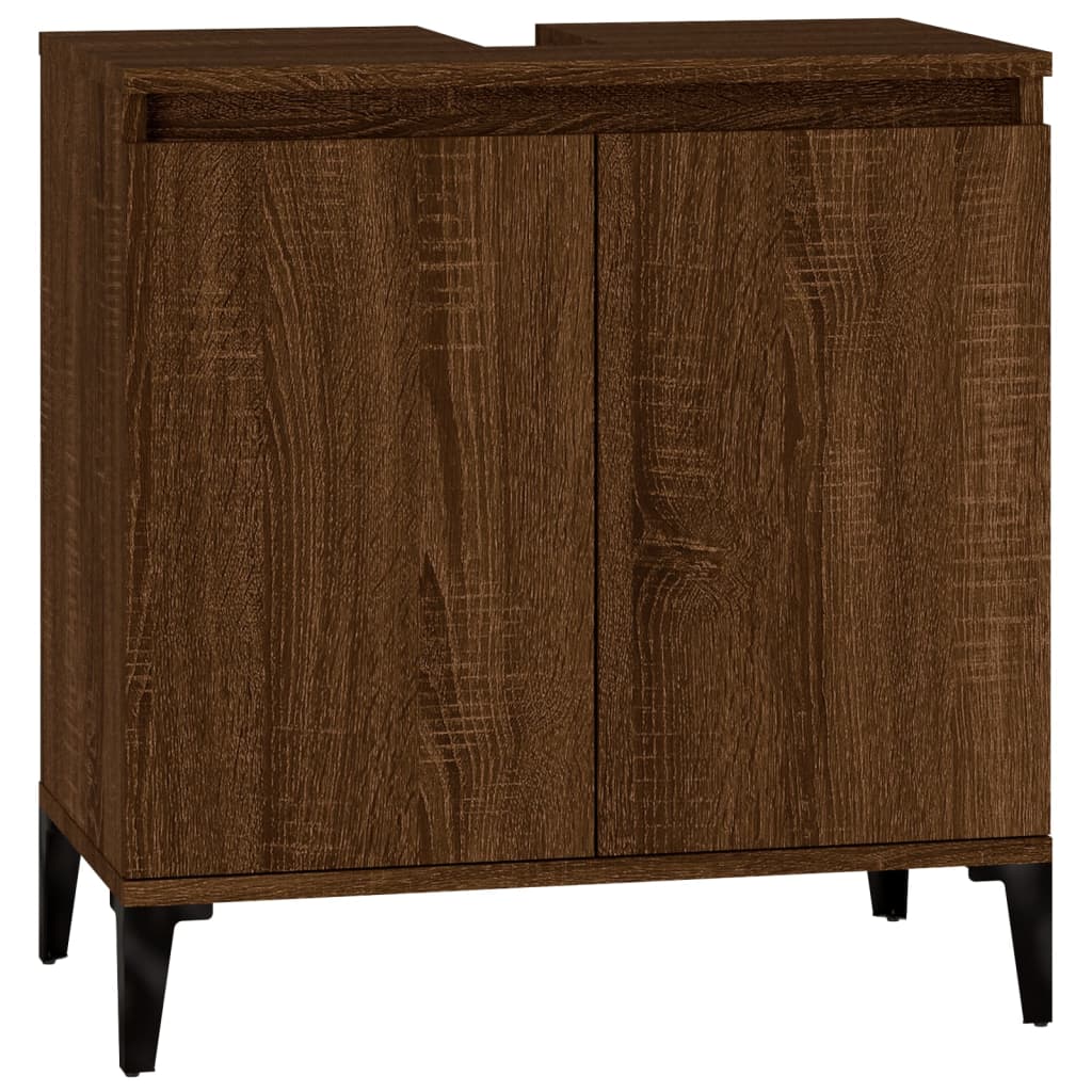 Servantskap Brun Eik 58X33X60 Cm Konstruert Tre