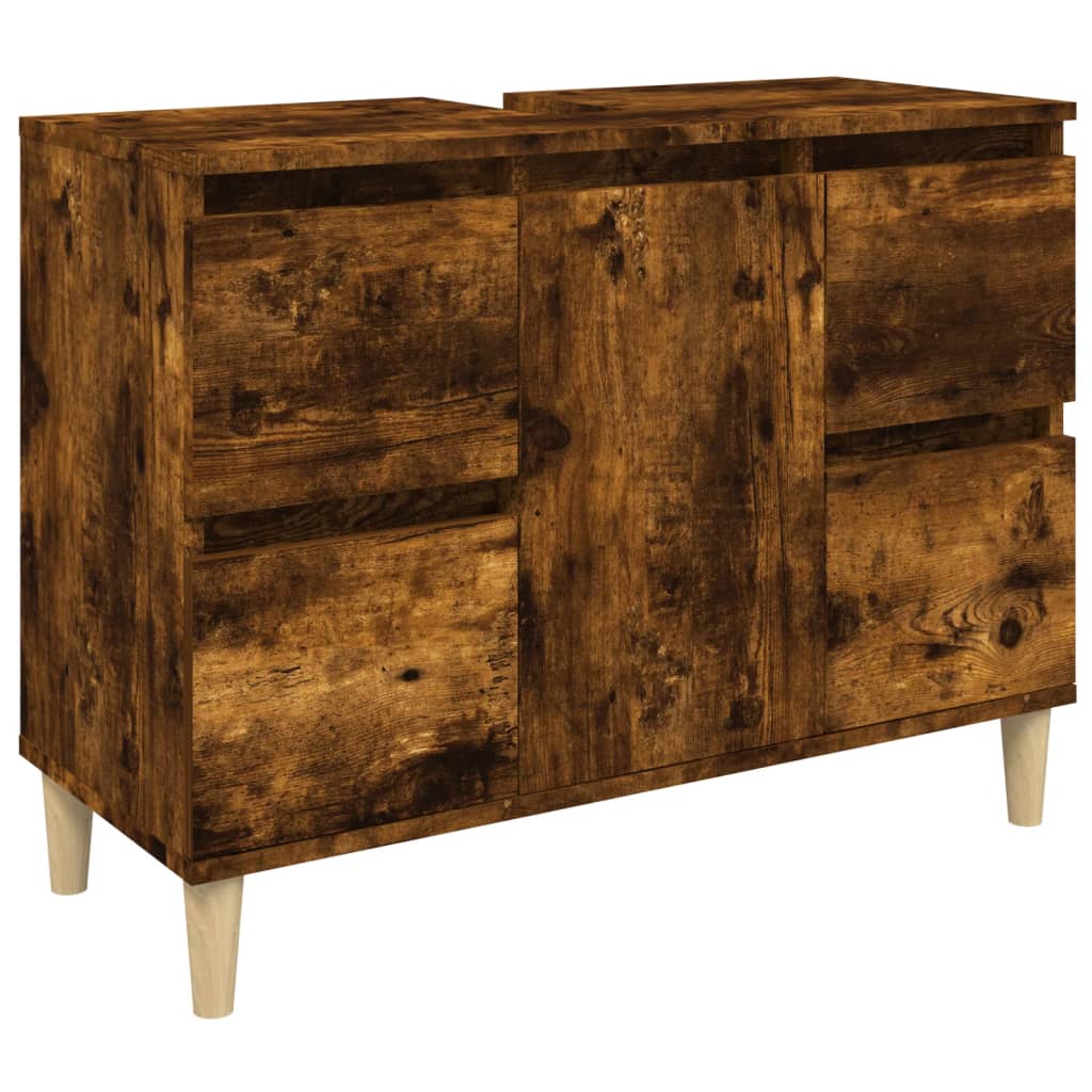 Servantskap Røkt Eik 80X33X60 Cm Konstruert Tre