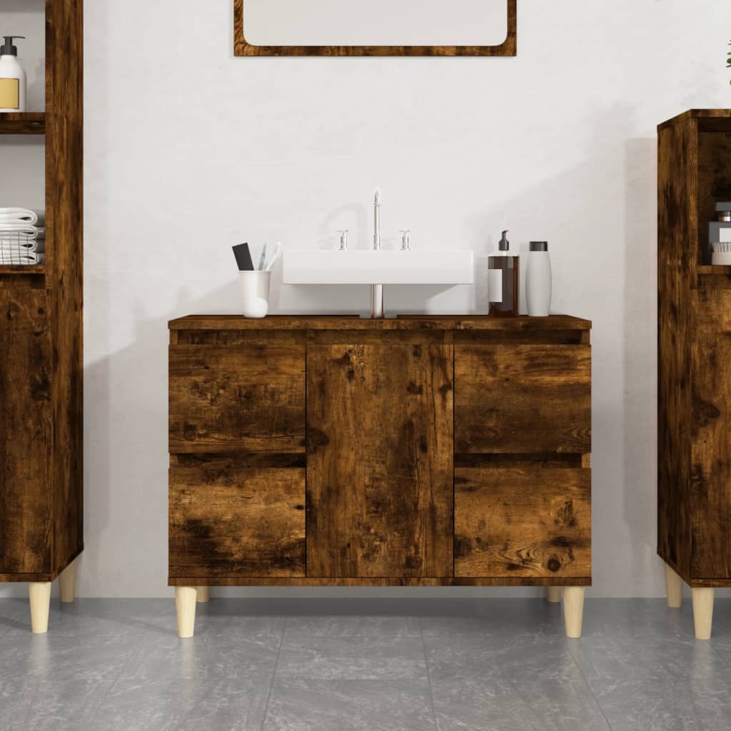 Servantskap Røkt Eik 80X33X60 Cm Konstruert Tre