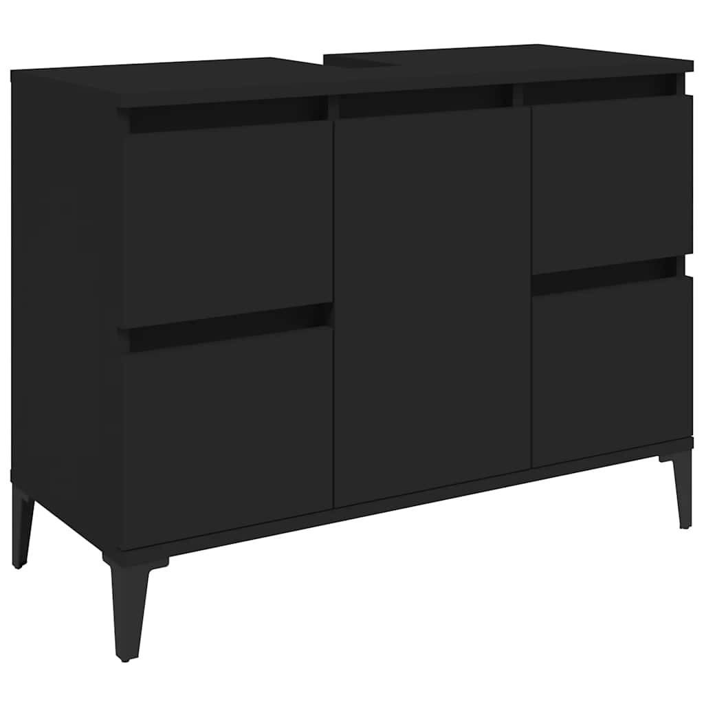 Servantskap Svart 80X33X60 Cm Konstruert Tre
