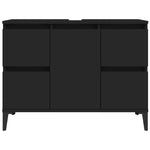Servantskap Svart 80X33X60 Cm Konstruert Tre