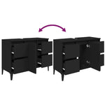 Servantskap Svart 80X33X60 Cm Konstruert Tre