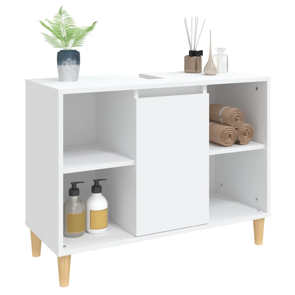 Servantskap Hvit 80X33X60 Cm Konstruert Tre