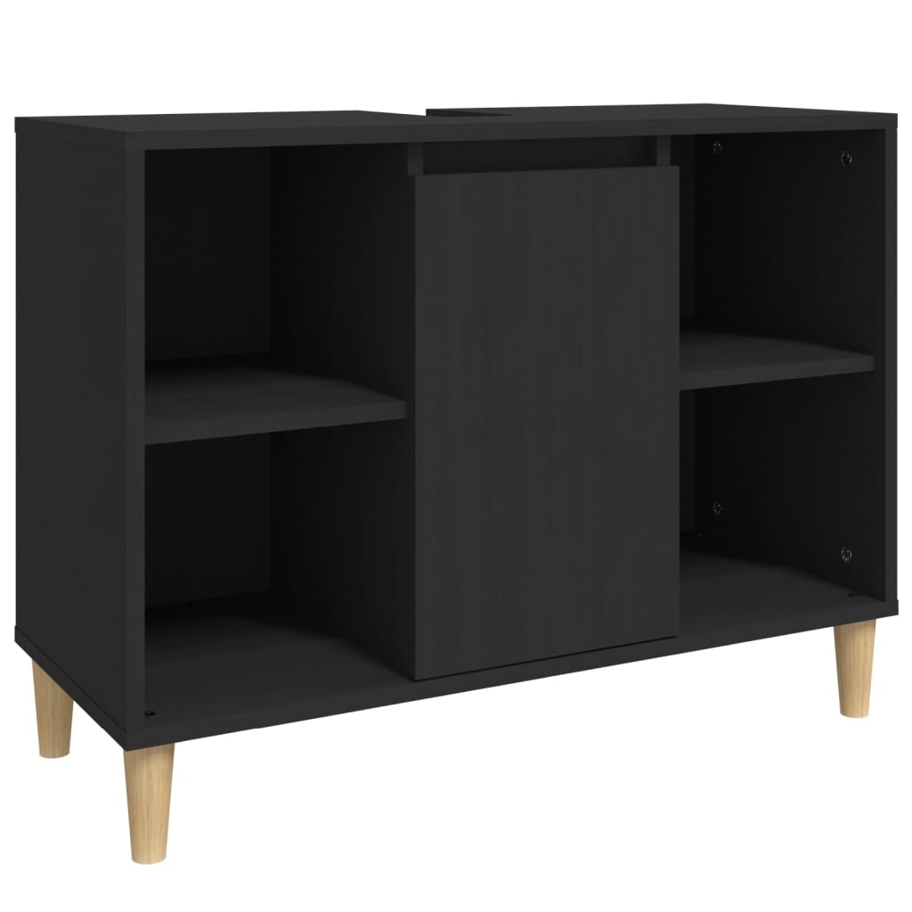 Servantskap Svart 80X33X60 Cm Konstruert Tre