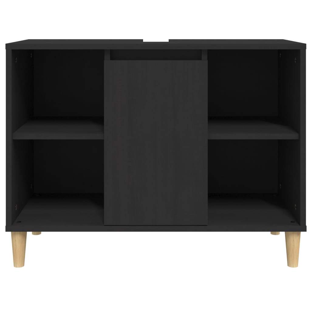 Servantskap Svart 80X33X60 Cm Konstruert Tre