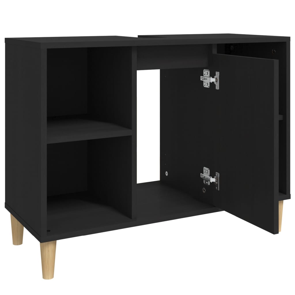 Servantskap Svart 80X33X60 Cm Konstruert Tre