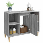 Servantskap Grå Eik 80X33X60 Cm Konstruert Tre