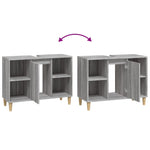 Servantskap Grå Eik 80X33X60 Cm Konstruert Tre