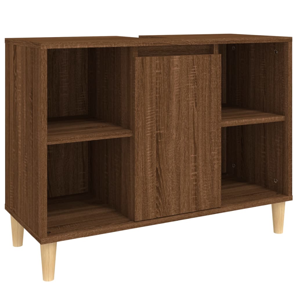 Servantskap Brun Eik 80X33X60 Cm Konstruert Tre