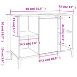 Servantskap Hvit 80X33X60 Cm Konstruert Tre
