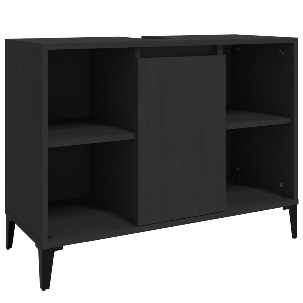 Servantskap Svart 80X33X60 Cm Konstruert Tre