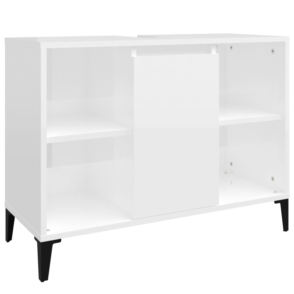 Servantskap Høyglans Hvit 80X33X60 Cm Konstruert Tre