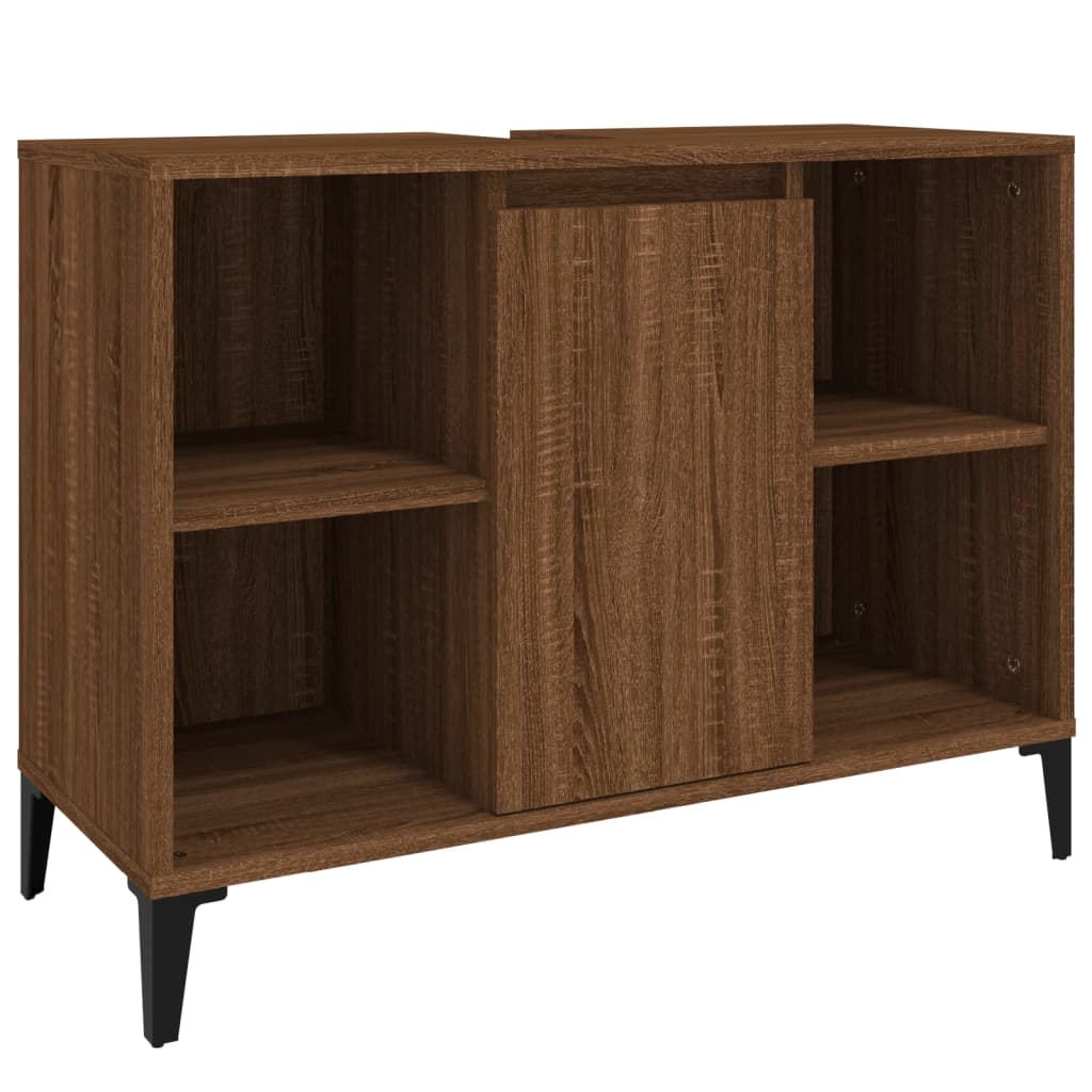 Servantskap Brun Eik 80X33X60 Cm Konstruert Tre