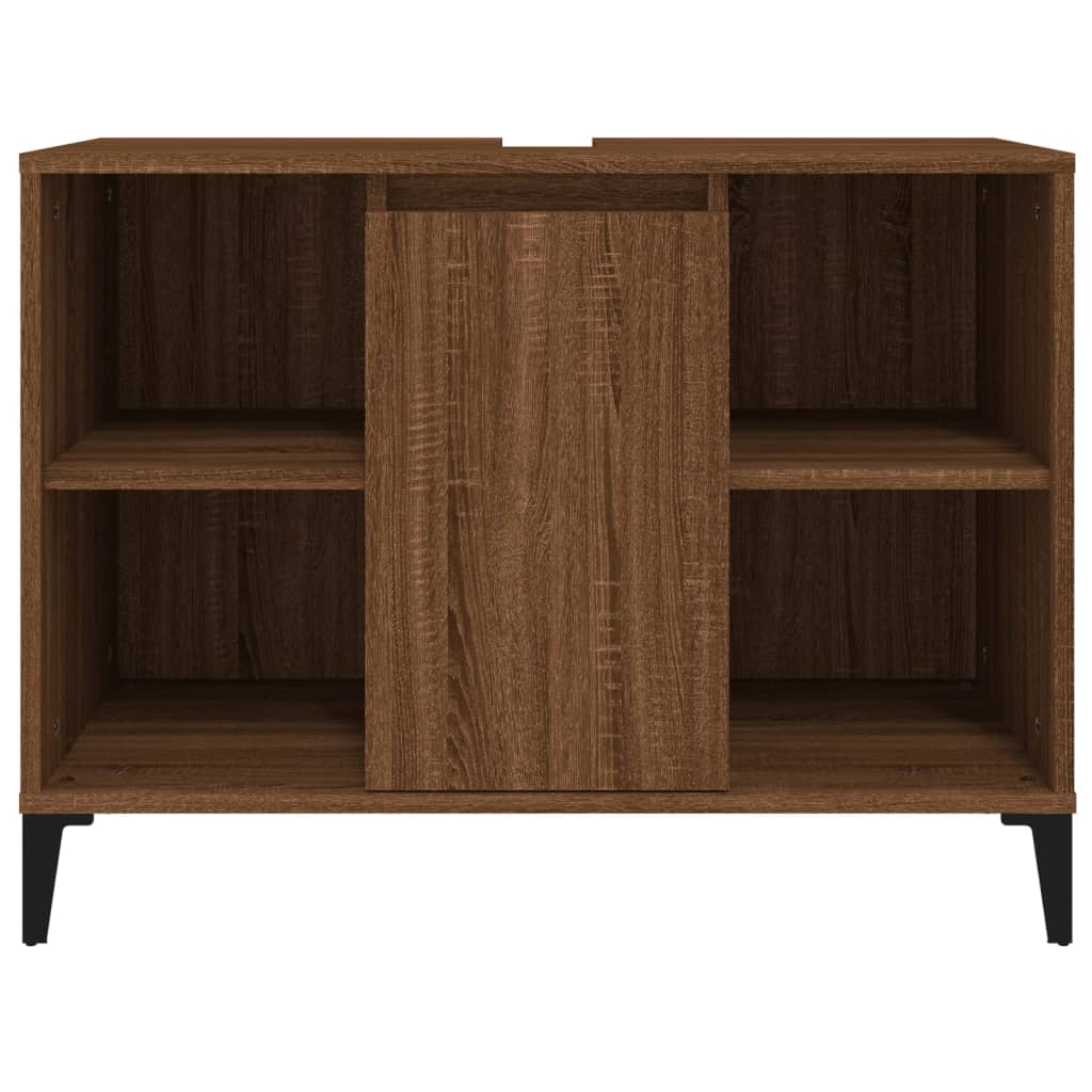 Servantskap Brun Eik 80X33X60 Cm Konstruert Tre