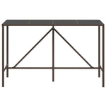 Barbord Med Glassplate Brun 180X70X110 Cm Polyrotting