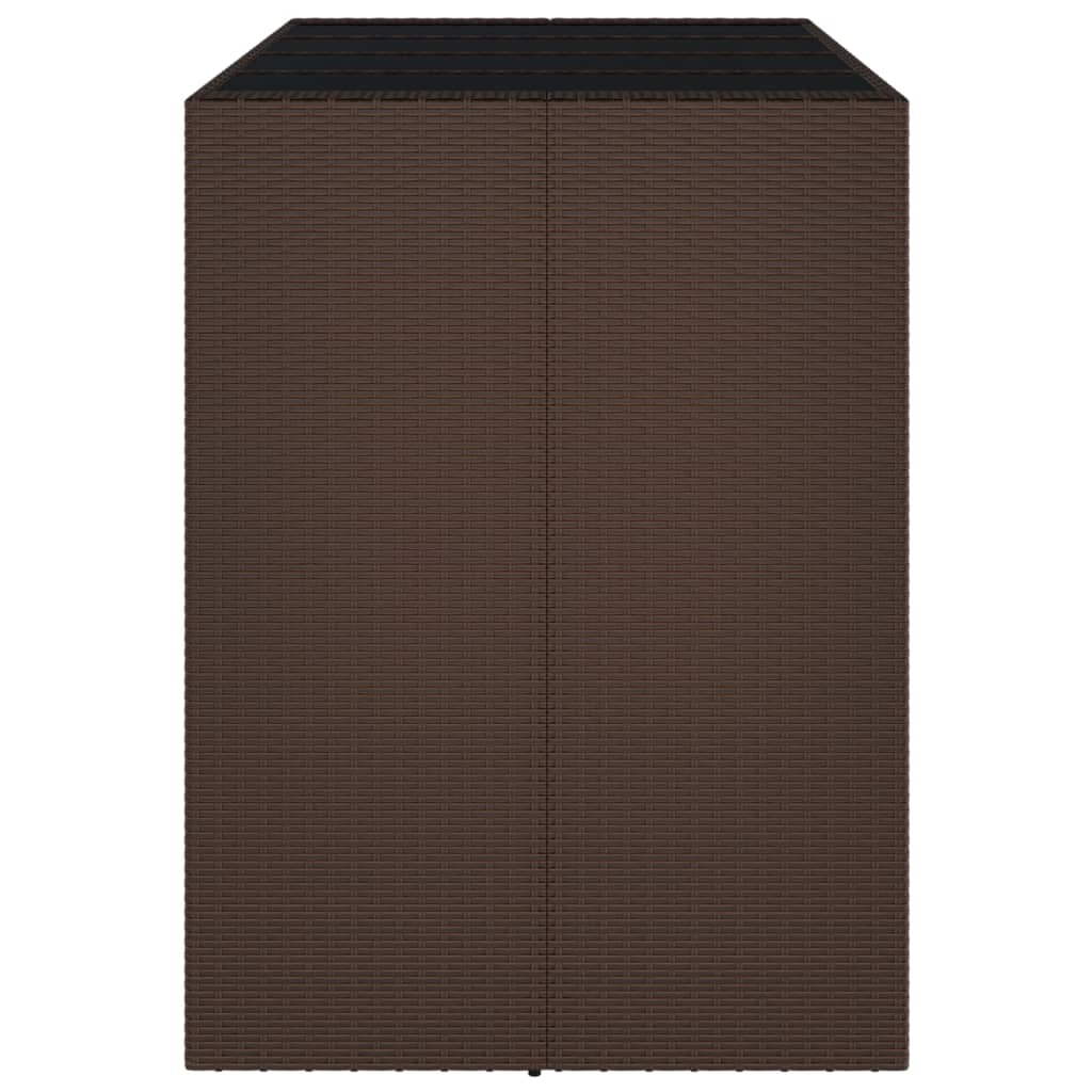 Barbord Med Glassplate Brun 145X80X110 Cm Polyrotting