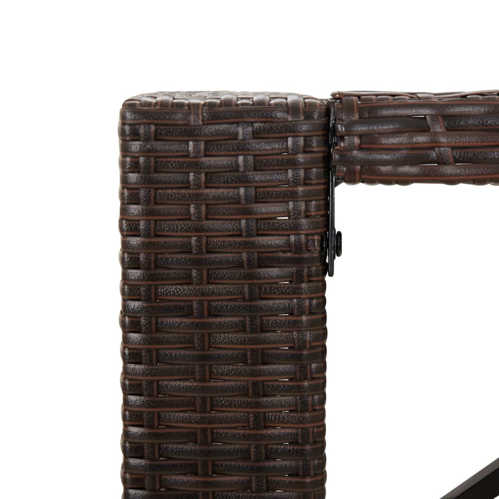 Barbord Med Glassplate Brun 145X80X110 Cm Polyrotting