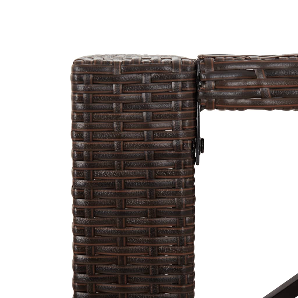 Barbord Med Glassplate Brun 185X80X110 Cm Polyrotting