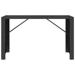 Barbord Med Glassplate Svart 185X80X110 Cm Polyrotting