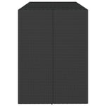 Barbord Med Glassplate Svart 185X80X110 Cm Polyrotting