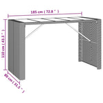Barbord Med Glassplate Svart 185X80X110 Cm Polyrotting