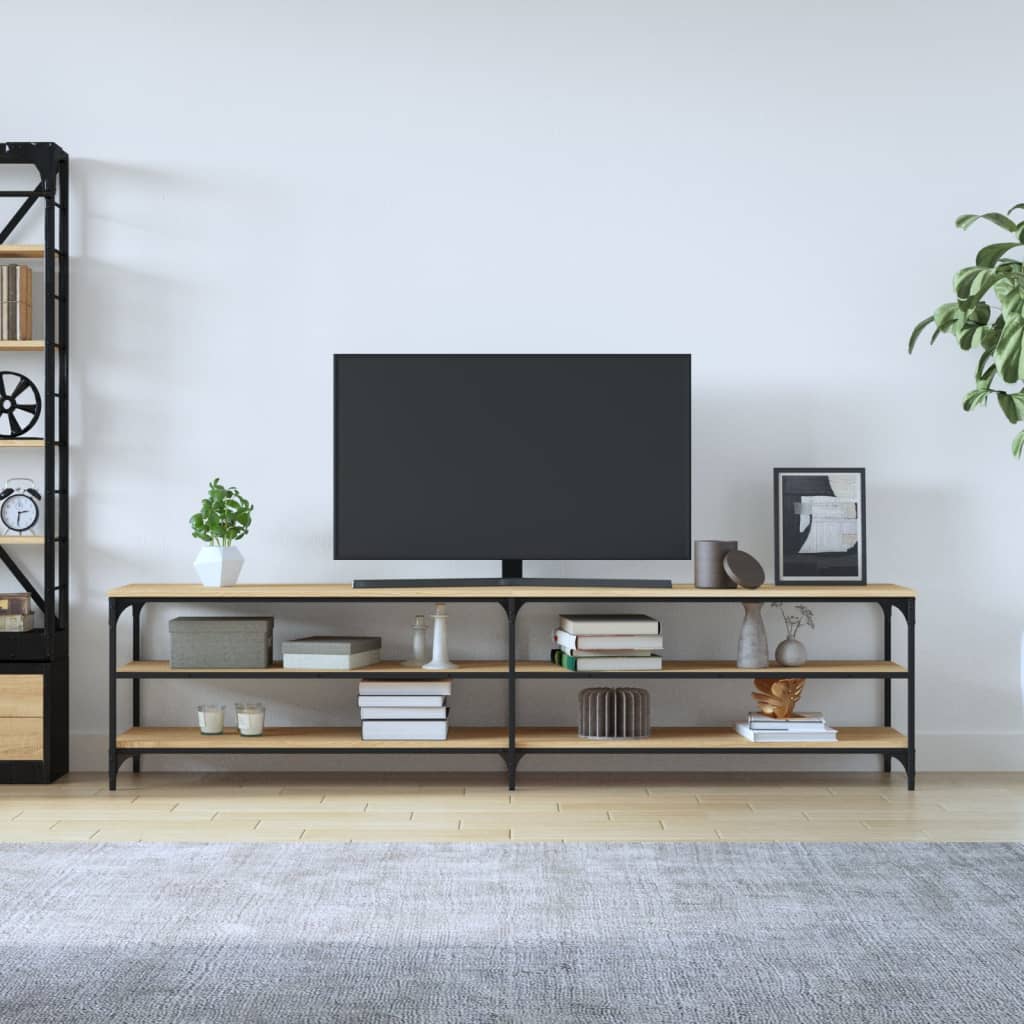 Tv-Benk Sonoma Eik 200X30X50 Cm Konstruert Tre Og Metall