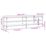 Tv-Benk Sonoma Eik 200X30X50 Cm Konstruert Tre Og Metall