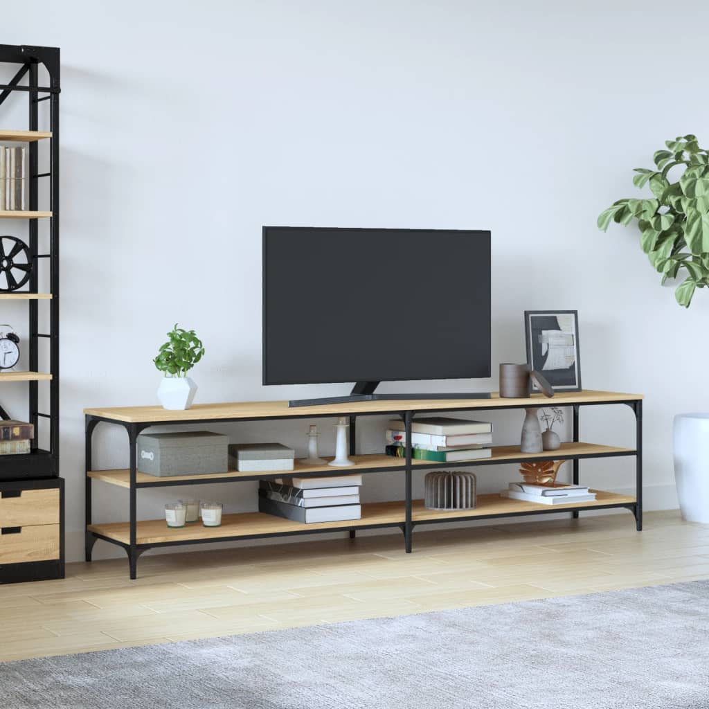 Tv-Benk Sonoma Eik 200X30X50 Cm Konstruert Tre Og Metall