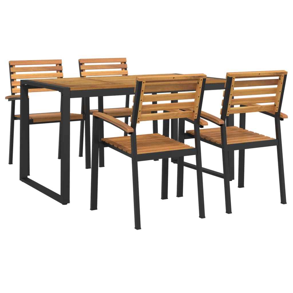Hagespisegruppe 5 Deler Heltre Akasie Og Metall